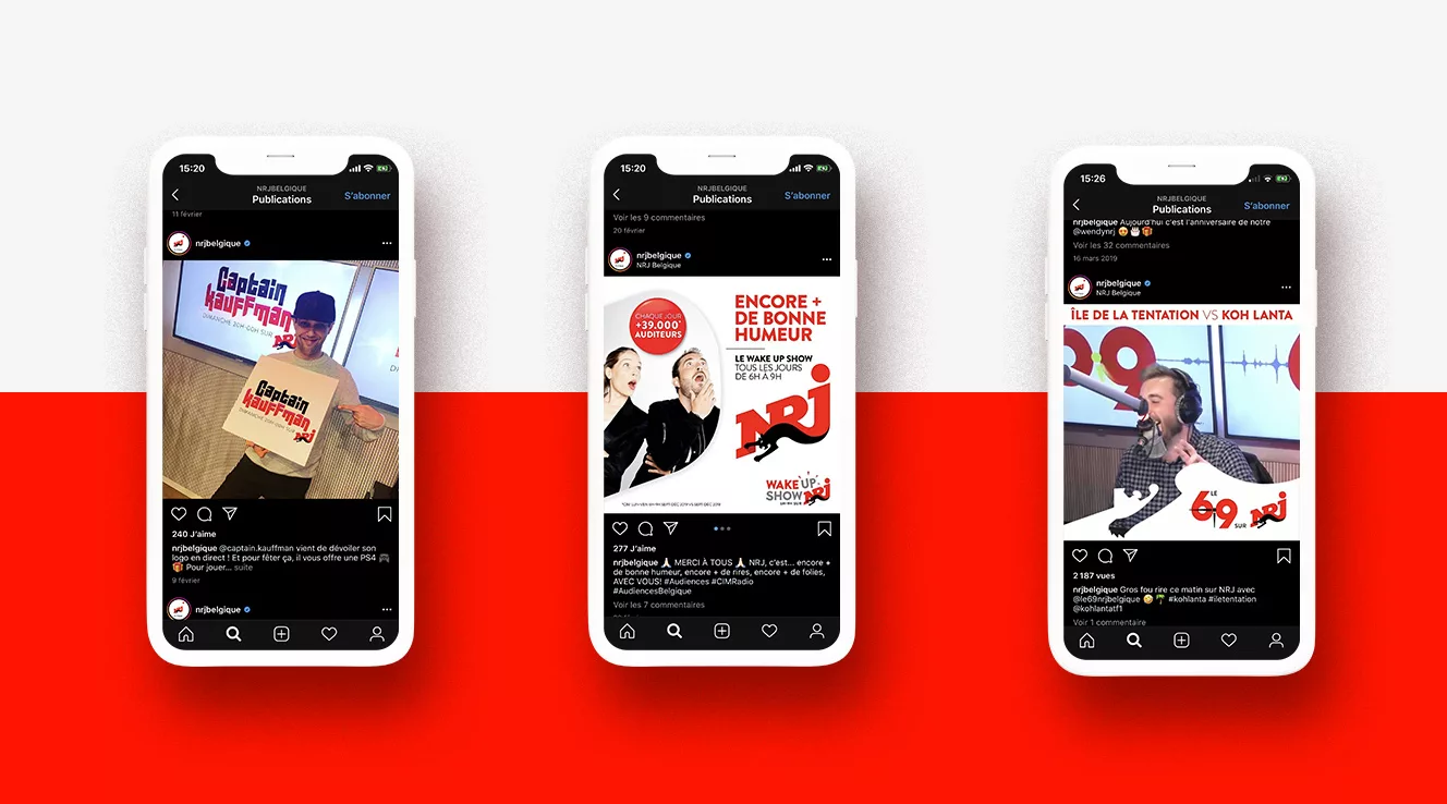 Day to day graphic design for NRJ